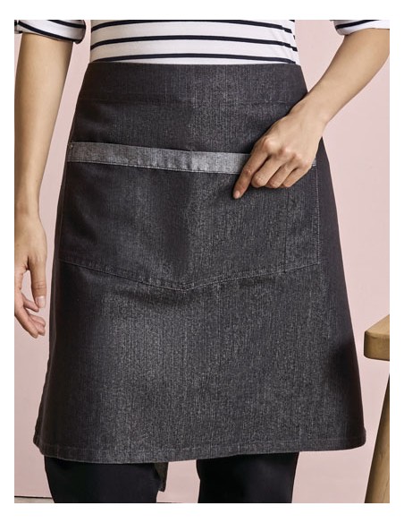 PRE-PR128-Domain Contrast Denim Waist Apron 2
